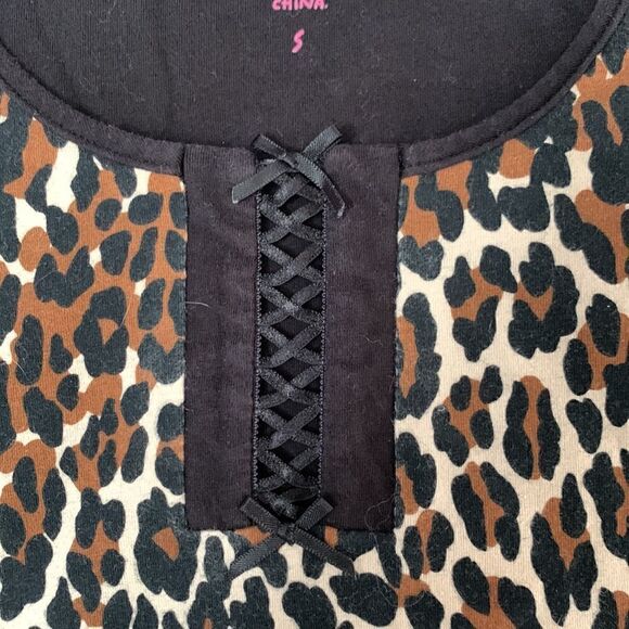 Betsey Johnson Intimates Leopard Print Nightie Pajama Gown Top Size S - Picture 6 of 11